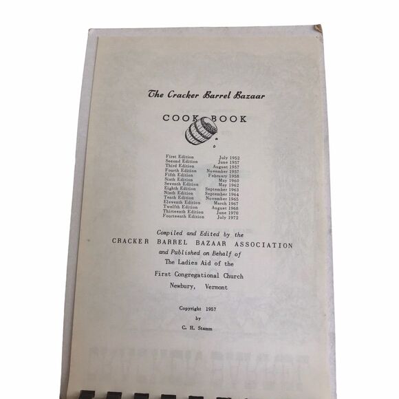 Vintage CRACKER BARREL COOKBOOK First Congregational Church NEWBURY Vermont - Picture 4 of 14